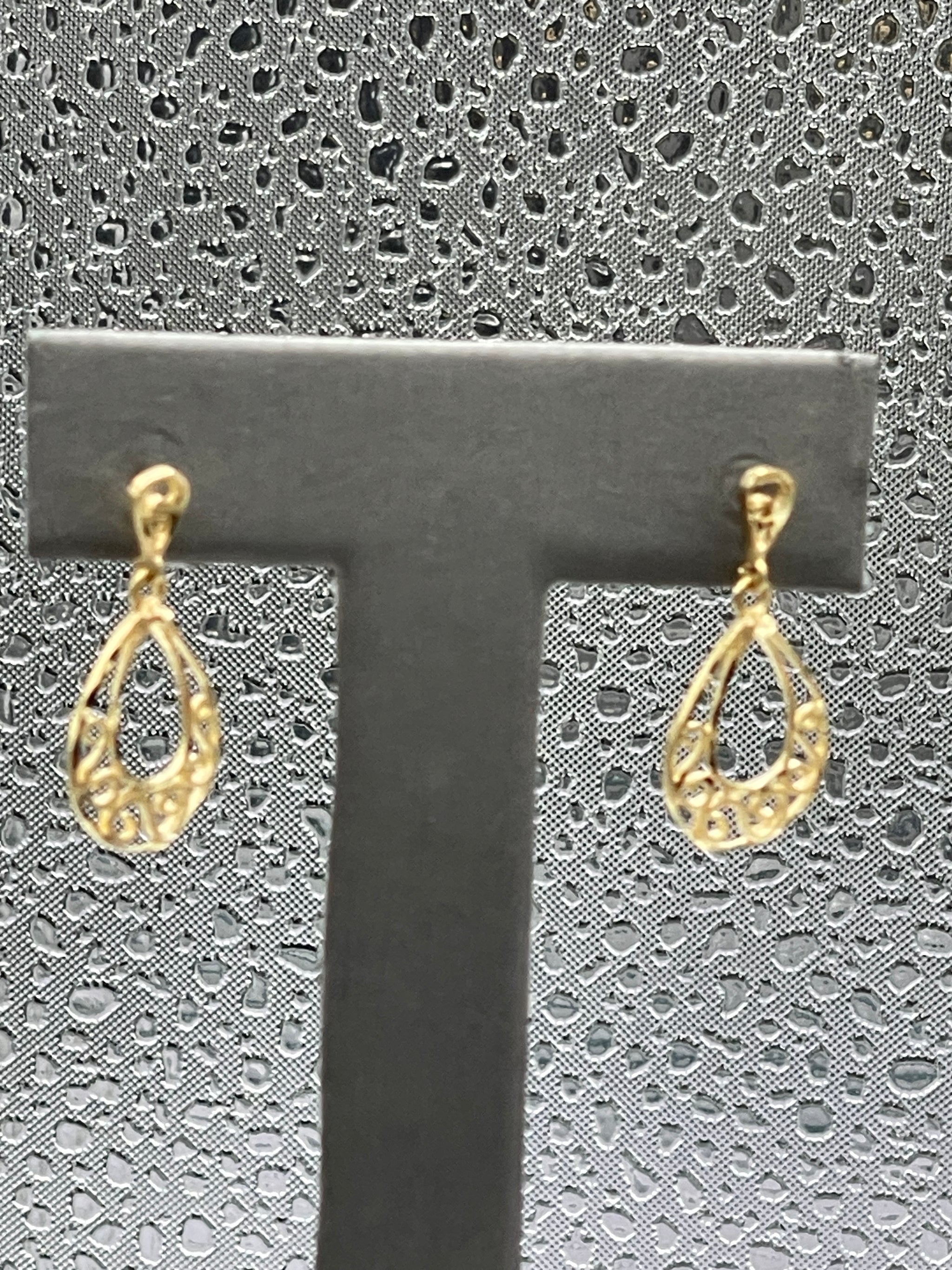 14 Karat Yellow Tear store Drop Stud Earrings / 14K yellow gold stud earrings