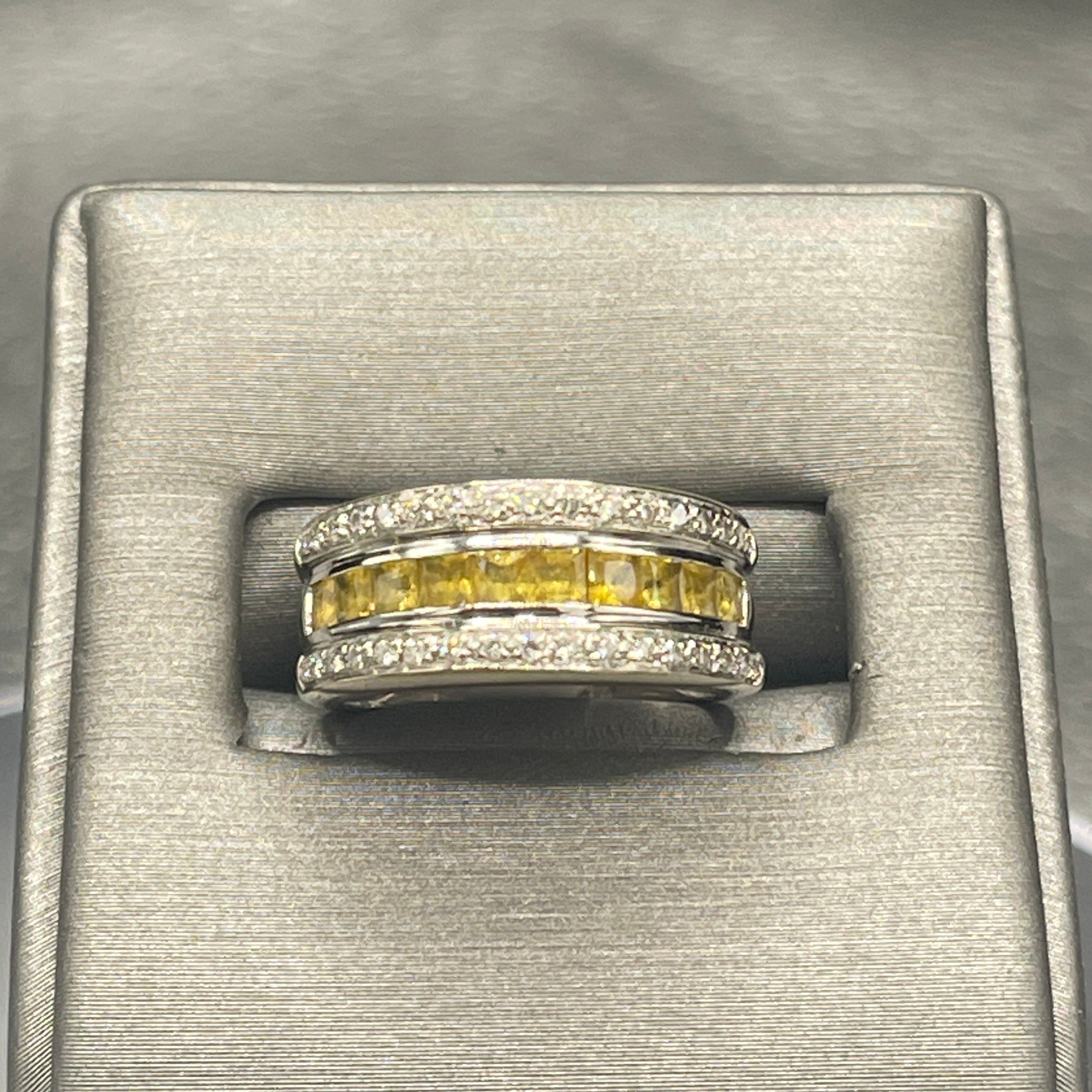 5.8ct Pear Cut Yellow Sapphire Three-stone Engagement Ring | SayaBling  Jewelry